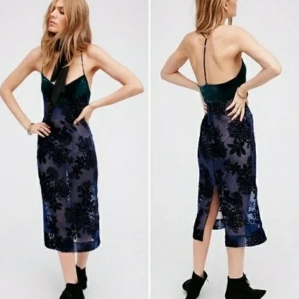 Sheer velvet slip dress